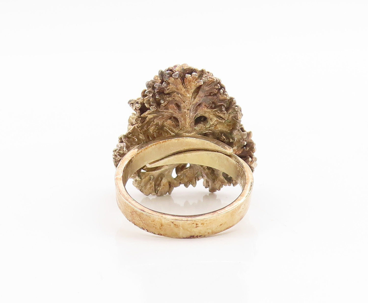 925 Sterling Silver Vintage Ring Gold Plated EGGERT DENMARK Leaf Sz 8.5 RG34946