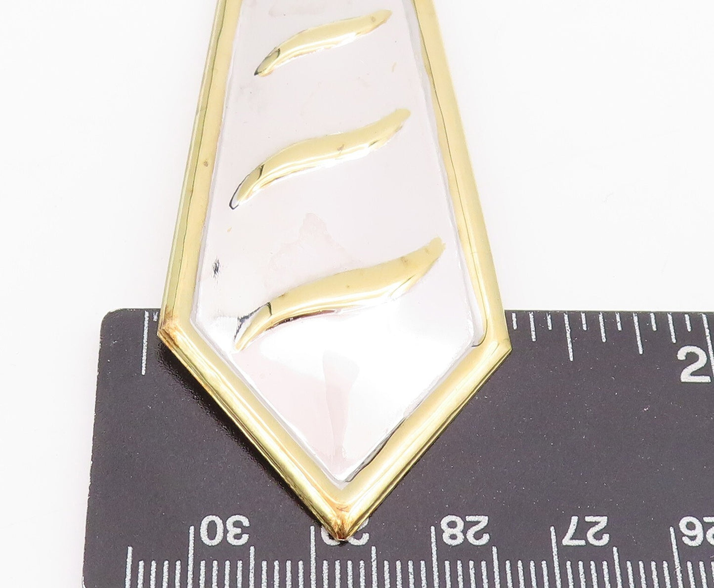925 Sterling Silver Vintage Necklace Gold Plated Designer Tie Design Cut  NE4433