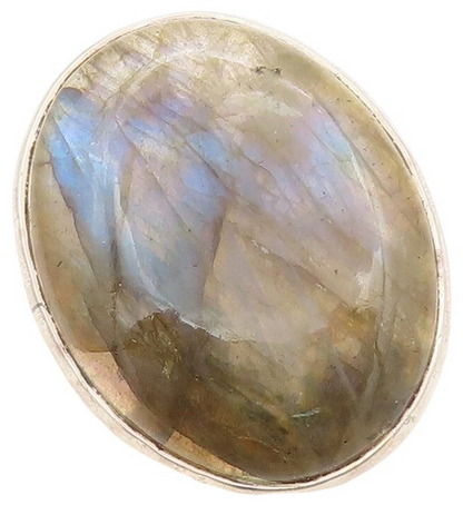 925 Sterling Silver Vintage Ring Large Oval Cabochon Alexandrite  Sz 6.5 RG30272