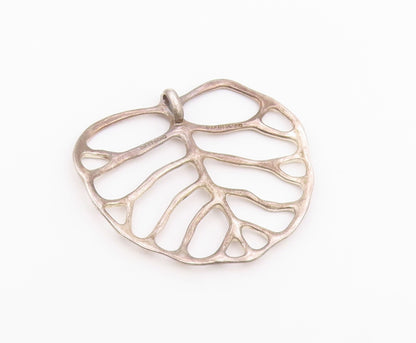 925 Sterling Silver Vintage Pendant ANGELA CUMMINGS Tropical Leaf Cutout PT26390