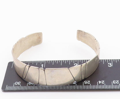 DESIGNER 925 Silver  Vintage Shiny Pattern Tapered Cuff Bracelet  BT9231