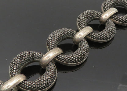 JOHN HARDY 925 Silver  Vintage Heavy Rare Weaved Detail Chain Bracelet  BT8147