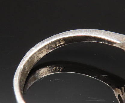 925 Silver  Vintage Dainty Cubic Zirconia & Spinel Bypass Ring Sz 5.5  RG24919