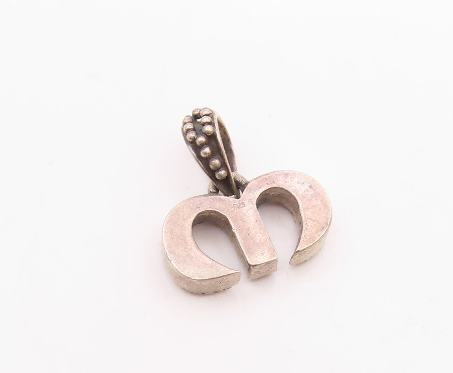 925 Sterling Silver  Vintage Oxidized Swirl Detail Drop Pendant  PT16004