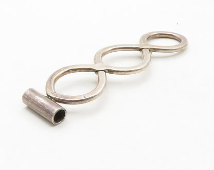 925 Sterling Silver  Vintage Smooth Infinity Loop Open Slide Pendant  PT9746