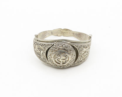 MIDDLE EAST 925 Sterling Silver Vintage Filigree Detail Bangle Bracelet  BT7015