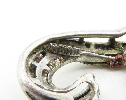 925 Sterling Silver  Genuine Diamonds Open Love Heart Drop Pendant  PT9729