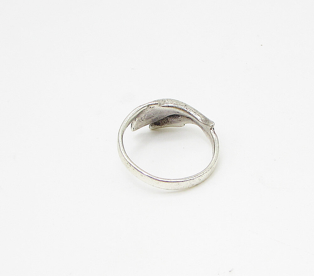 925 Sterling Silver  Vintage Jumping Dolphins Band Ring Sz 7  RG3356