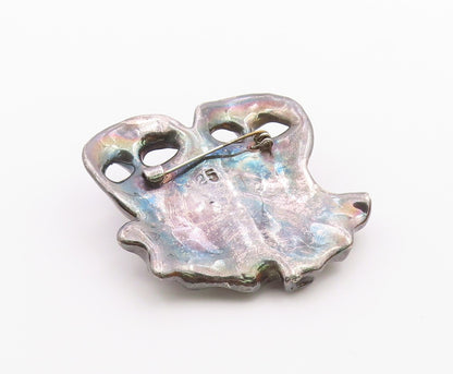 925 Sterling Silver  Vintage Modernist Drama Theater Masks Brooch Pin  BP3691