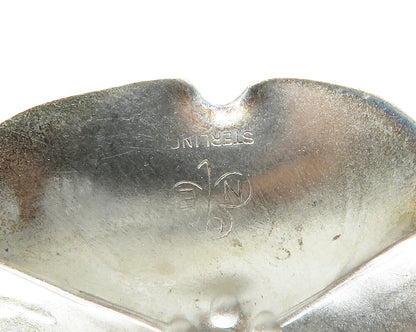 STUART NYE 925 Sterling Silver  Vintage Dark Tone Flower Brooch Pin  BP4808