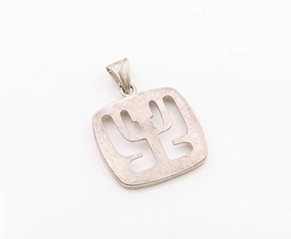 925 Sterling Silver  Vintage Shiny Smooth Cutout Design Drop Pendant  PT17389