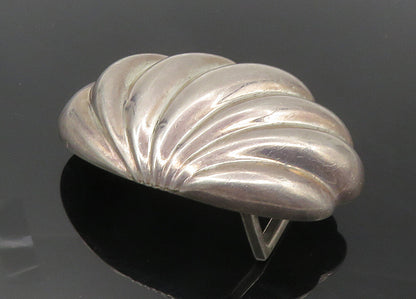 ZIMA 925 Sterling Silver  Vintage Shiny Hollow Scalloped Belt Buckle  TR1676