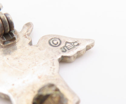 925 Sterling Silver Vintage Pendant Mini Cowgirl Angel Cutout Charm  PT24115