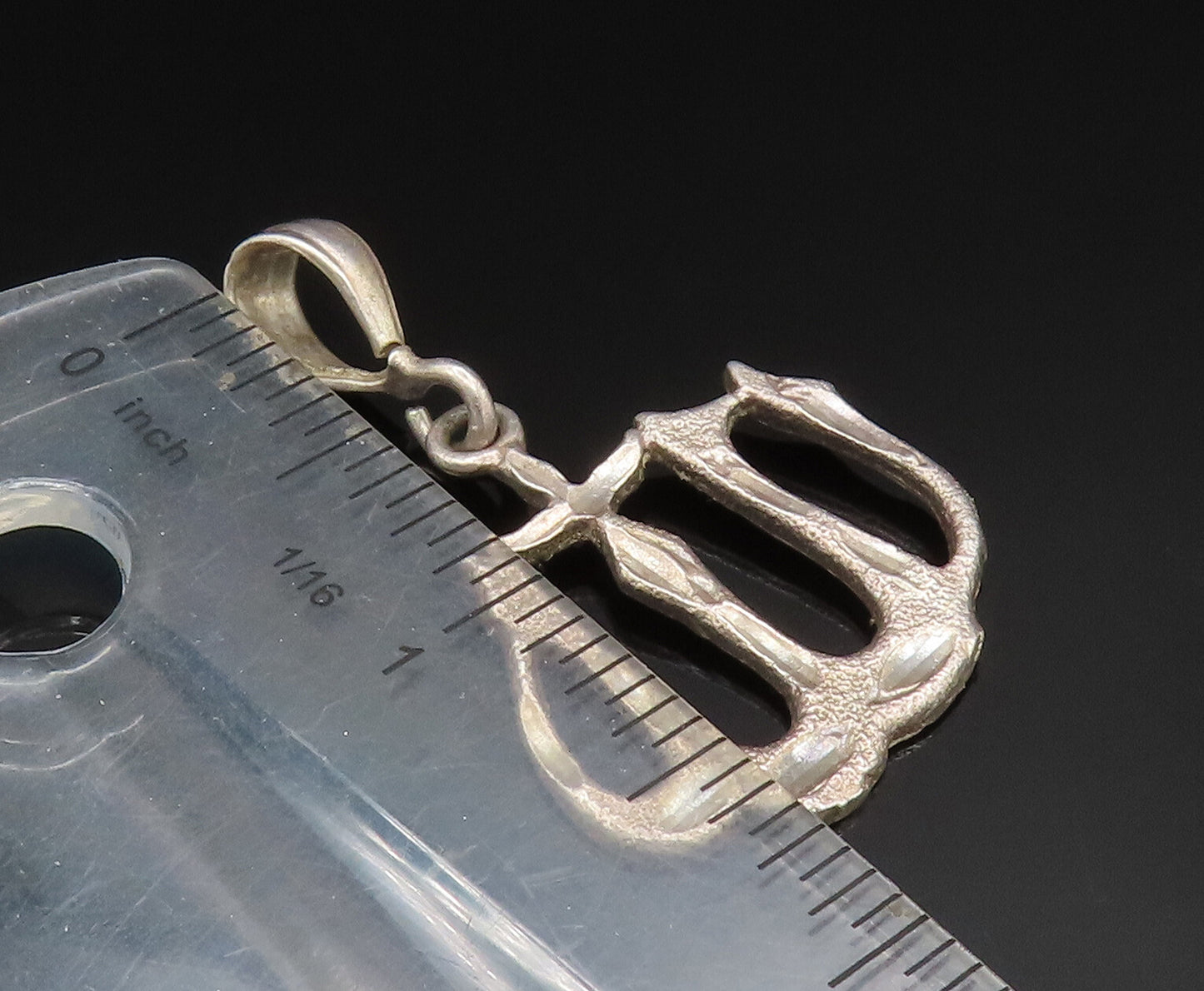 925 Sterling Silver  Vintage Antique Arabic Prayer Pendant  PT20688