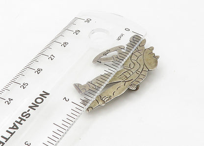 TAXCO 925 Sterling Silver  Vintage Etched Traveling Man Brooch Pin  BP8420