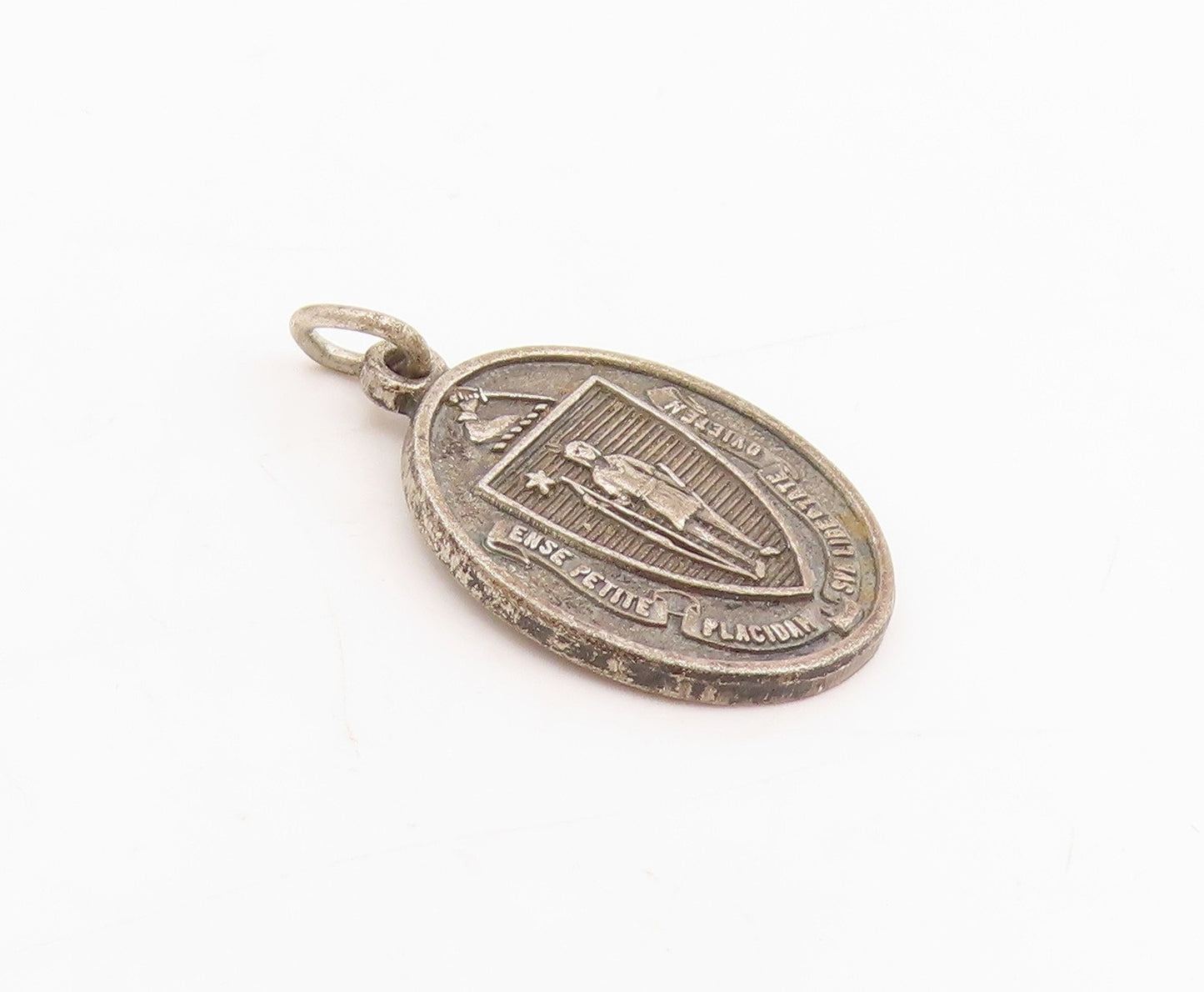 925 Sterling Silver Vintage Pendant Massachusetts Mass State Seal Charm PT25506