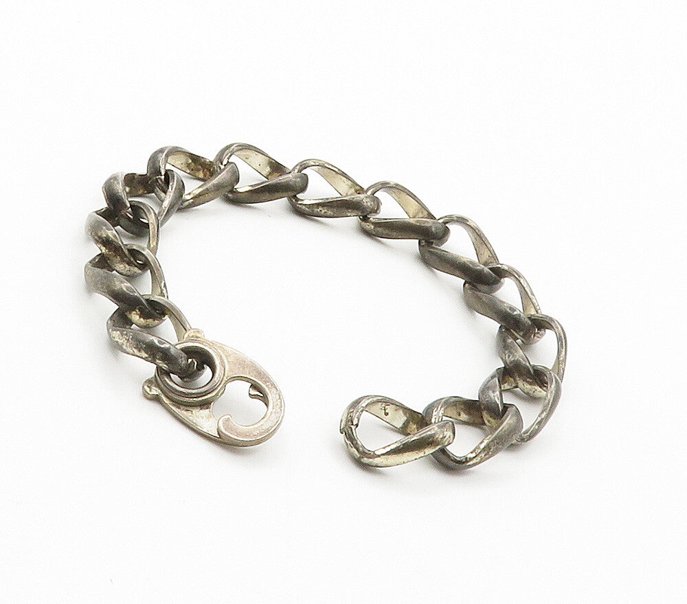 NAPIER 925 Sterling Silver  Vintage Smooth Oxidized Chain Bracelet  BT6102