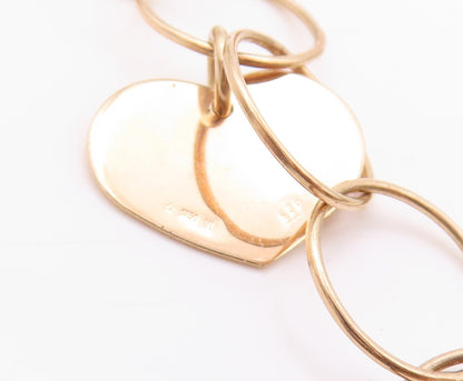 925 Sterling Silver Vintage Earrings Rose Gold Plated NANIS Drop Heart EG13566
