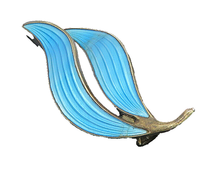 AKSEL HOLMSEN NORWAY 925 Silver  Vintage Guilloche Enamel Brooch Pin  BP9509