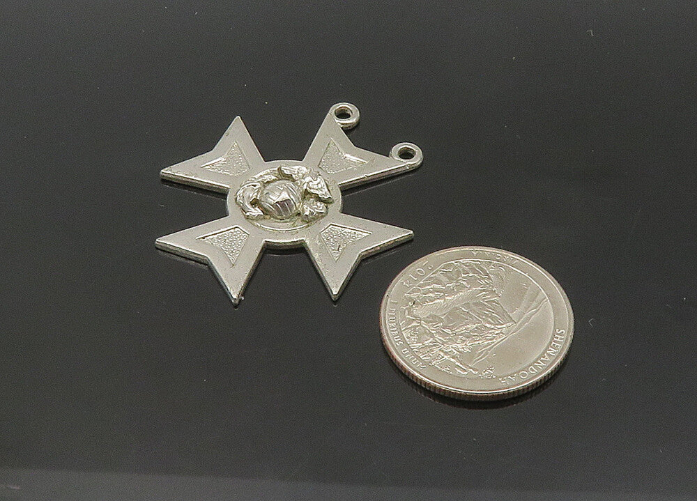 925 Sterling Silver  Vintage United States Military Badge Pendant  PT17063