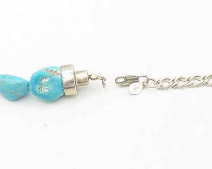 DTR JAY KING 925 Silver  Vintage Turquoise Heavy Beaded Chain Necklace NE2895