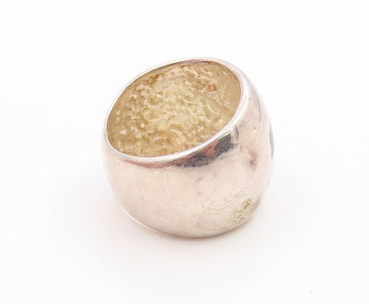 925 Sterling Silver Vintage Ring FLLI MENEGATTI Enamel Symbol  Sz 7  RG35512