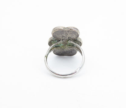 NAVAJO 925 Sterling Silver Vintage Tiger's Eye Oxidized Ring Sz 5.5 RG7981