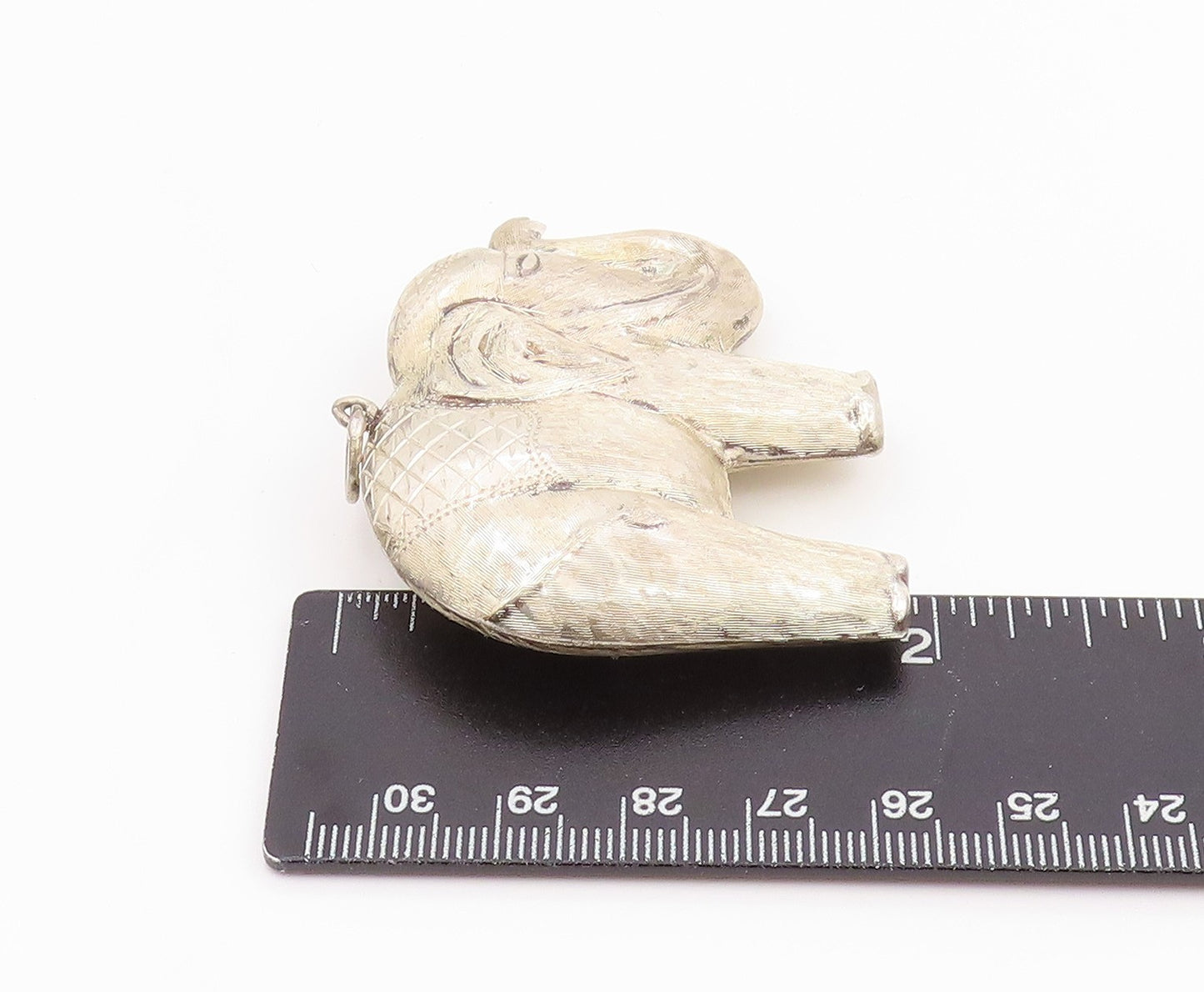 925 Sterling Silver Vintage Pendant Classic Etched Majestic Elephant  PT26011