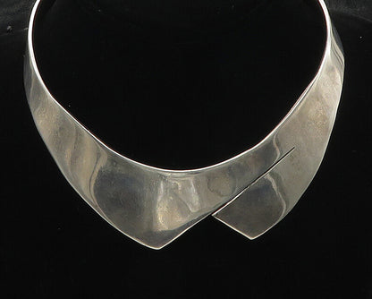 MEXICO 925 Sterling Silver  Vintage Minimalist Pointed Collar Necklace  NE2917