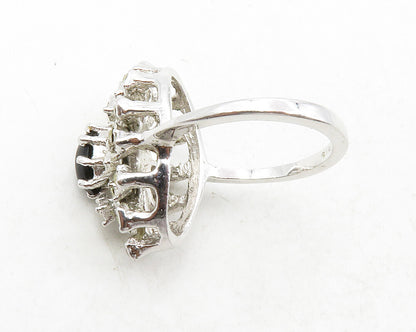 CLARK & COOMBS 925 Silver  Black Onyx & Topaz Cocktail Ring Sz 5.5  RG13103