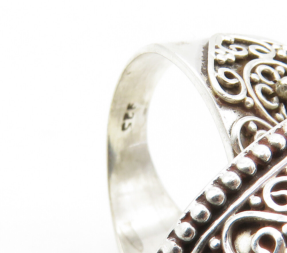 925 Sterling Silver  Cabochon Tiger's Eye Swirl Cocktail Ring Sz 9.5  RG16388