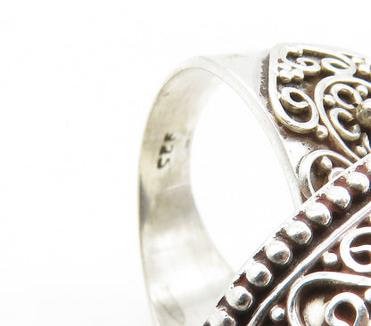 925 Sterling Silver  Cabochon Tiger's Eye Swirl Cocktail Ring Sz 9.5  RG16388