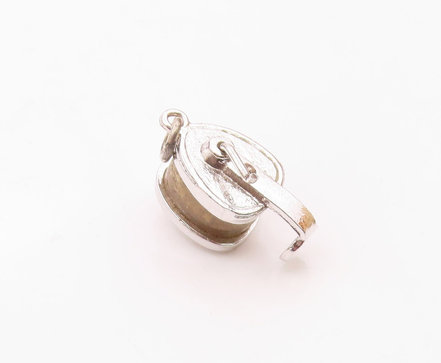 925 Sterling Silver  Vintage Shiny Spinning Fishing Rod Reel Pendant  PT17453