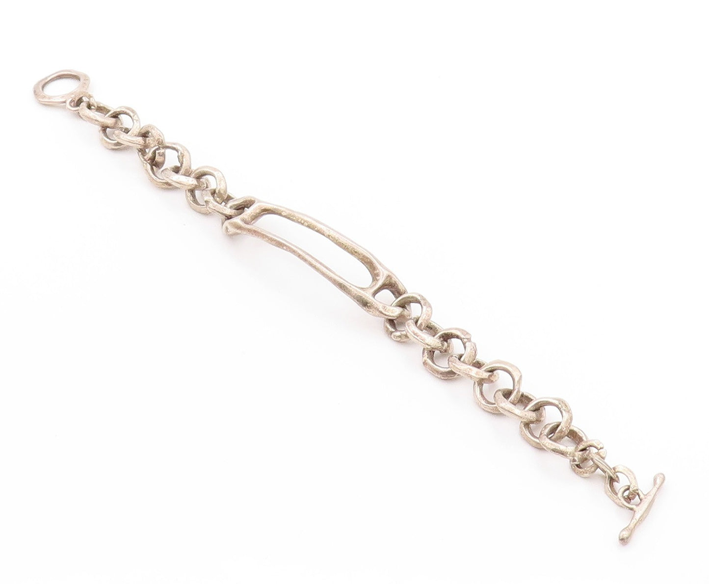 925 Sterling Silver Vintage Bracelet Antique Wire Work Linked  BT11280