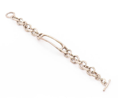 925 Sterling Silver Vintage Bracelet Antique Wire Work Linked  BT11280