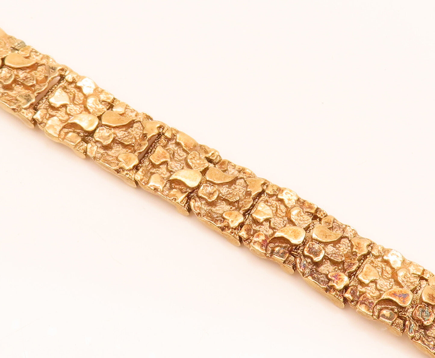 925 Silver  Vintage Gold Plated Hammered Crush Paper Effect Bracelet  BT10020