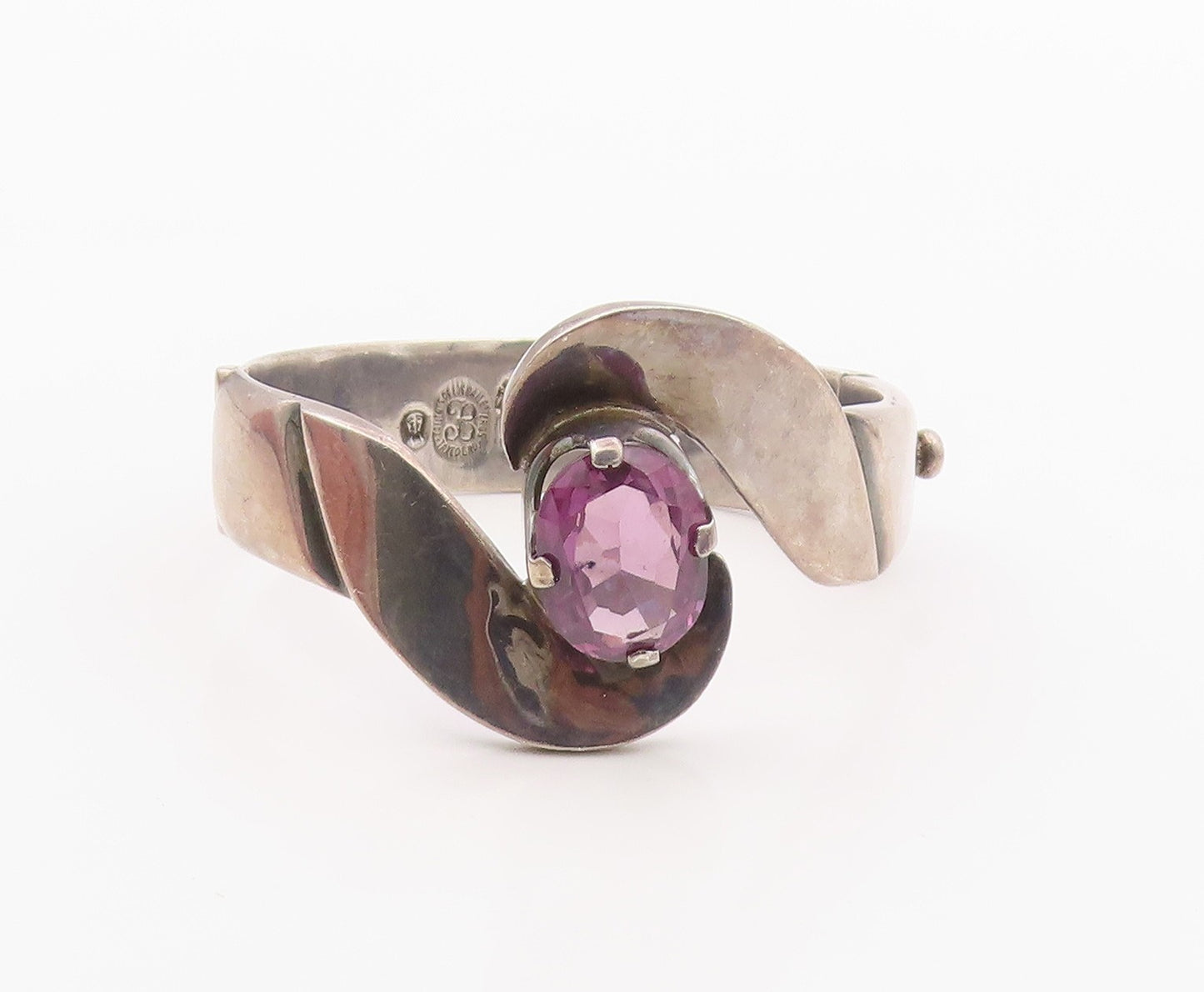 925 Sterling Silver Vintage Bracelet LOS BALLESTEROS MEXICO Gemstone  BT12103
