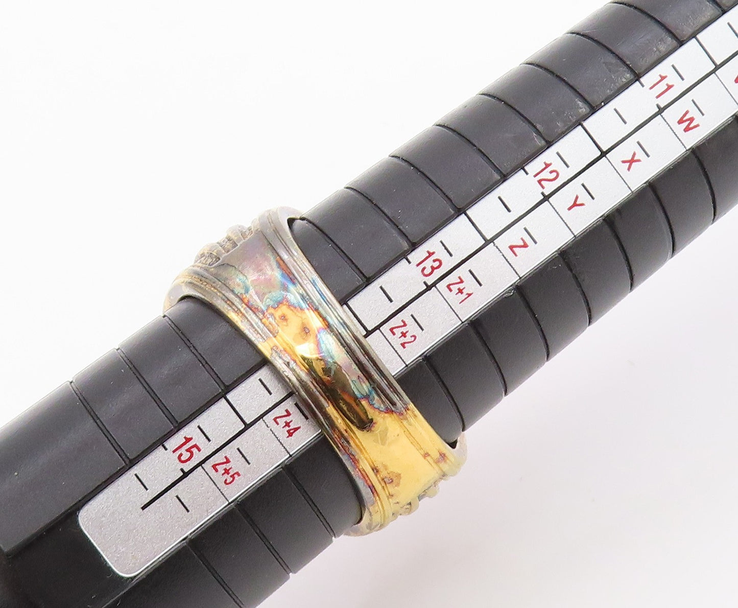925 Sterling Silver Vintage Ring Gold Plated Enameled Eagle Band  Sz 14  RG34221