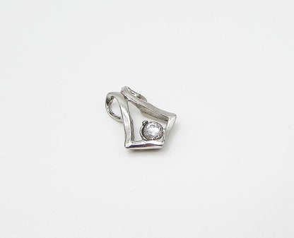 925 Sterling Silver  Round Cut White Cubic Zirconia Slider Pendant  PT2141