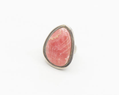 STARBORN 925 Silver Vintage Rhodochrosite Cutout Cocktail Ring Sz 8 RG18332
