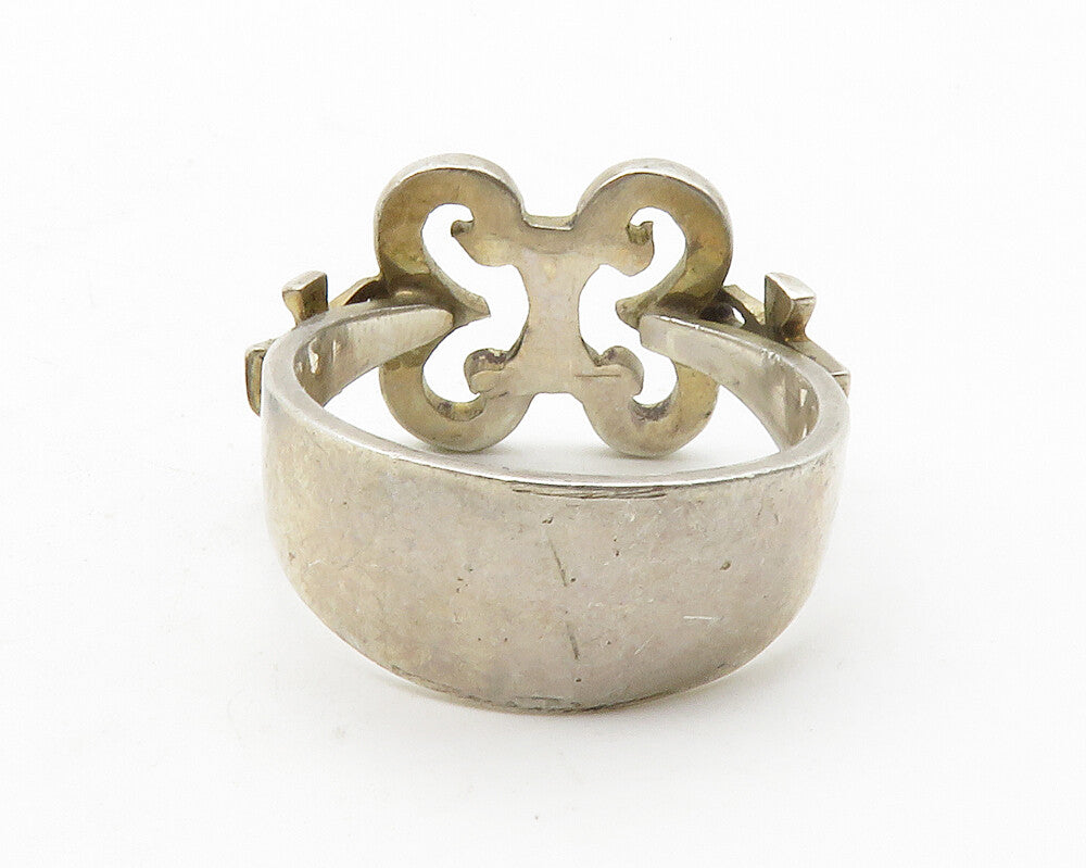 925 Sterling Silver  Vintage Open Butterfly Motif Band Ring Sz 9.5  RG13513