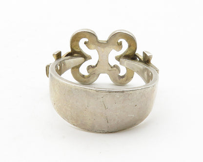 925 Sterling Silver  Vintage Open Butterfly Motif Band Ring Sz 9.5  RG13513