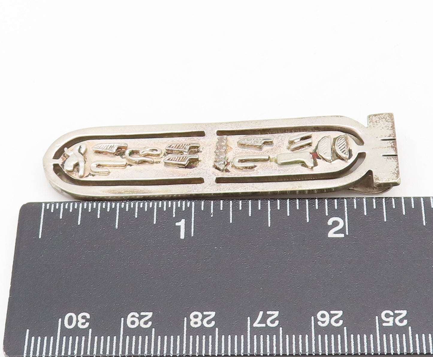 925 Sterling Silver Vintage Money Clip MIDDLE EAST Egyptian Cartouche  TR3680