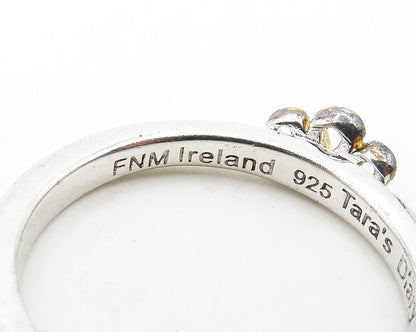 IRELAND 925 Sterling Silver Vintage Shiny 2 Tone Crown Band Ring Sz 7  RG19307