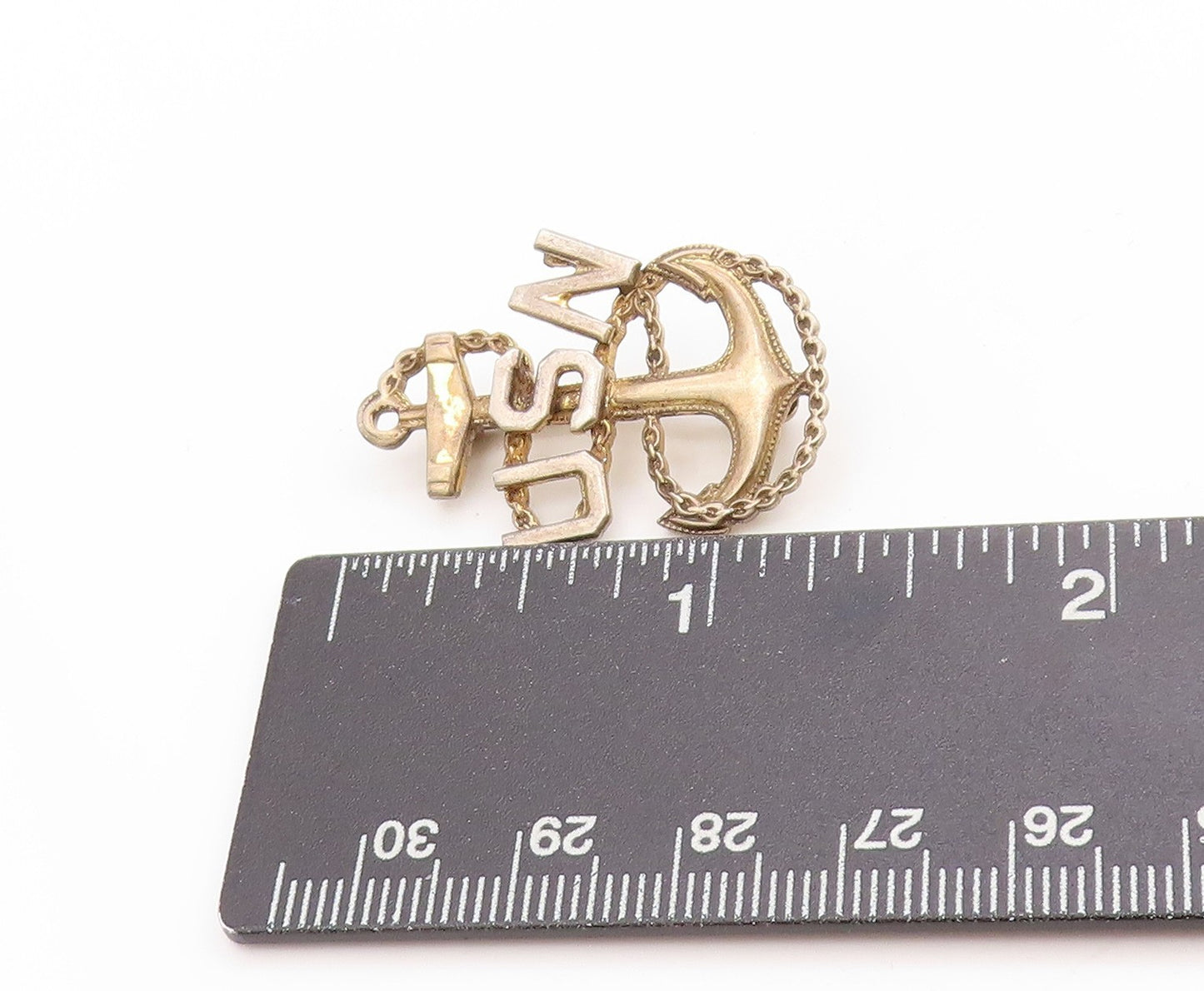 925 Sterling Silver Vintage Brooch US Navy Chief Officer Military Pin  BP11883