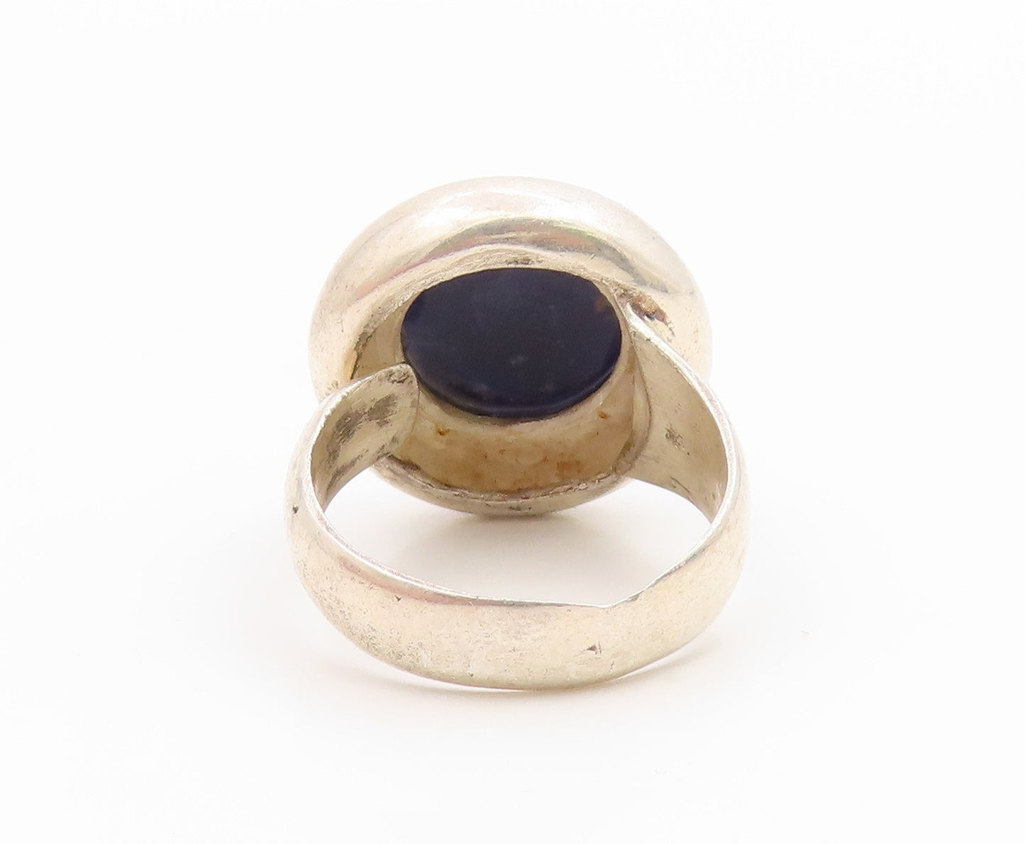 925 Sterling Silver Vintage Ring ISRAEL Lapis Lazuli Band  Sz 10.5  RG35783