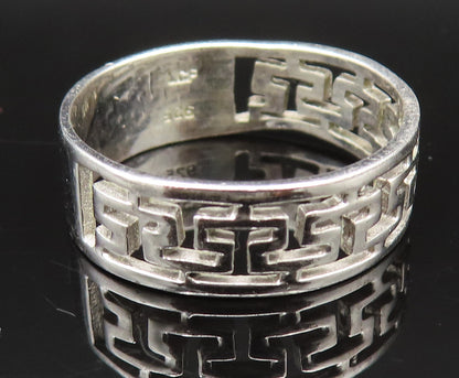 925 Sterling Silver  Vintage Open Maze Cutout Band Ring Sz 9.5  RG25375