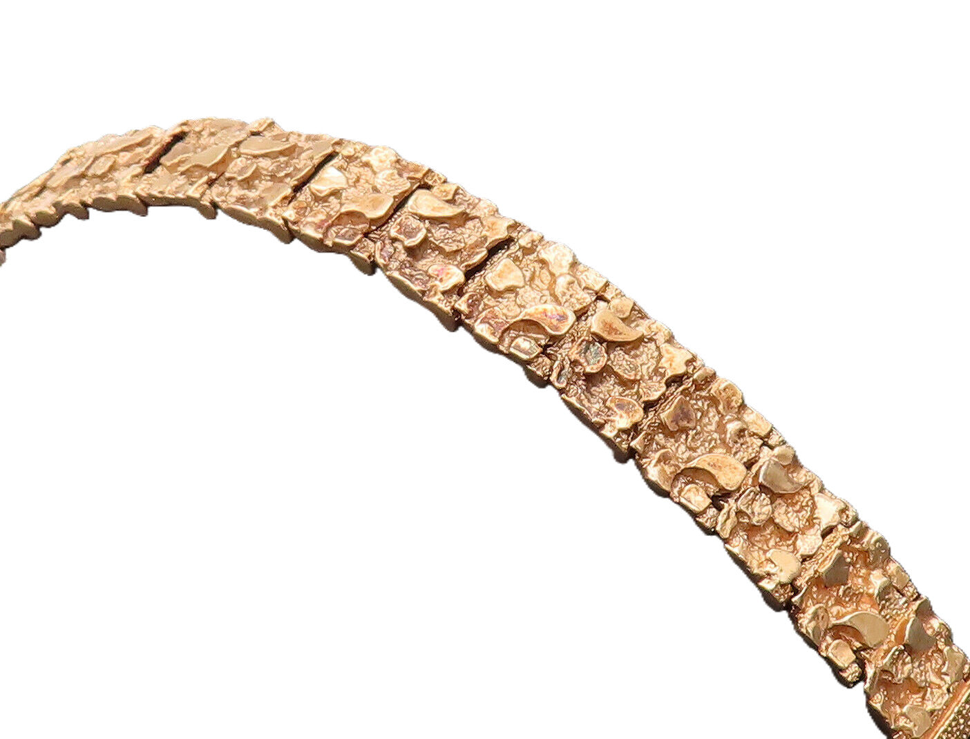 925 Silver  Vintage Gold Plated Hammered Crush Paper Effect Bracelet  BT10020