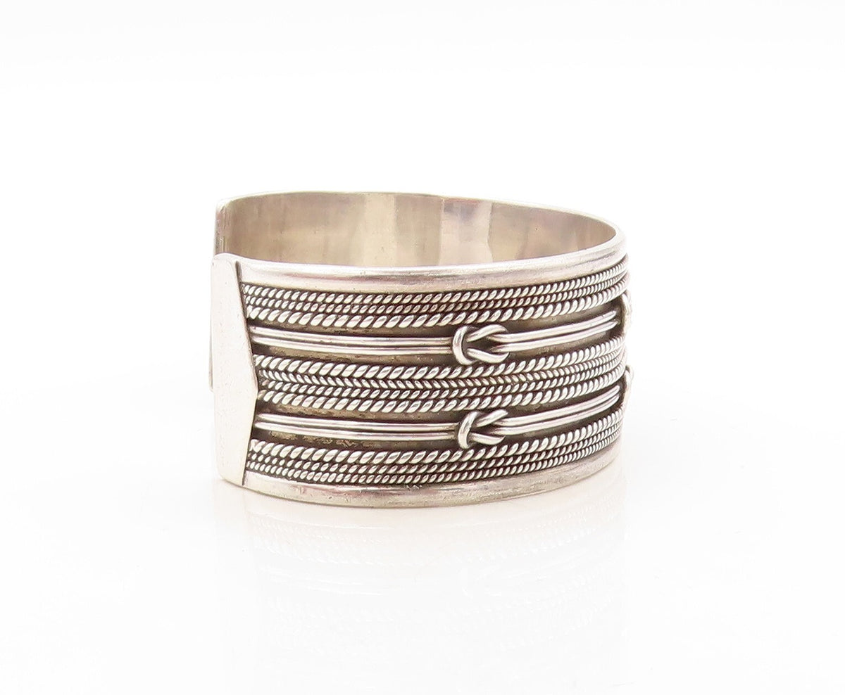 925 Sterling Silver Vintage Bracelet Multi Design Chain Carved Cuff  BT10940