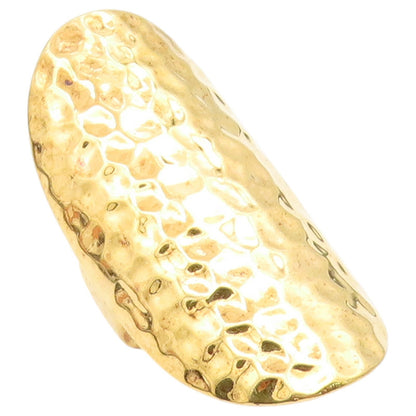 925 Sterling Silver Vintage Ring Gold Plated Hammered Shield Band  Sz 6  RG36947